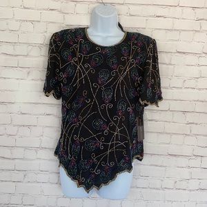 Scala beaded top SZ Medium